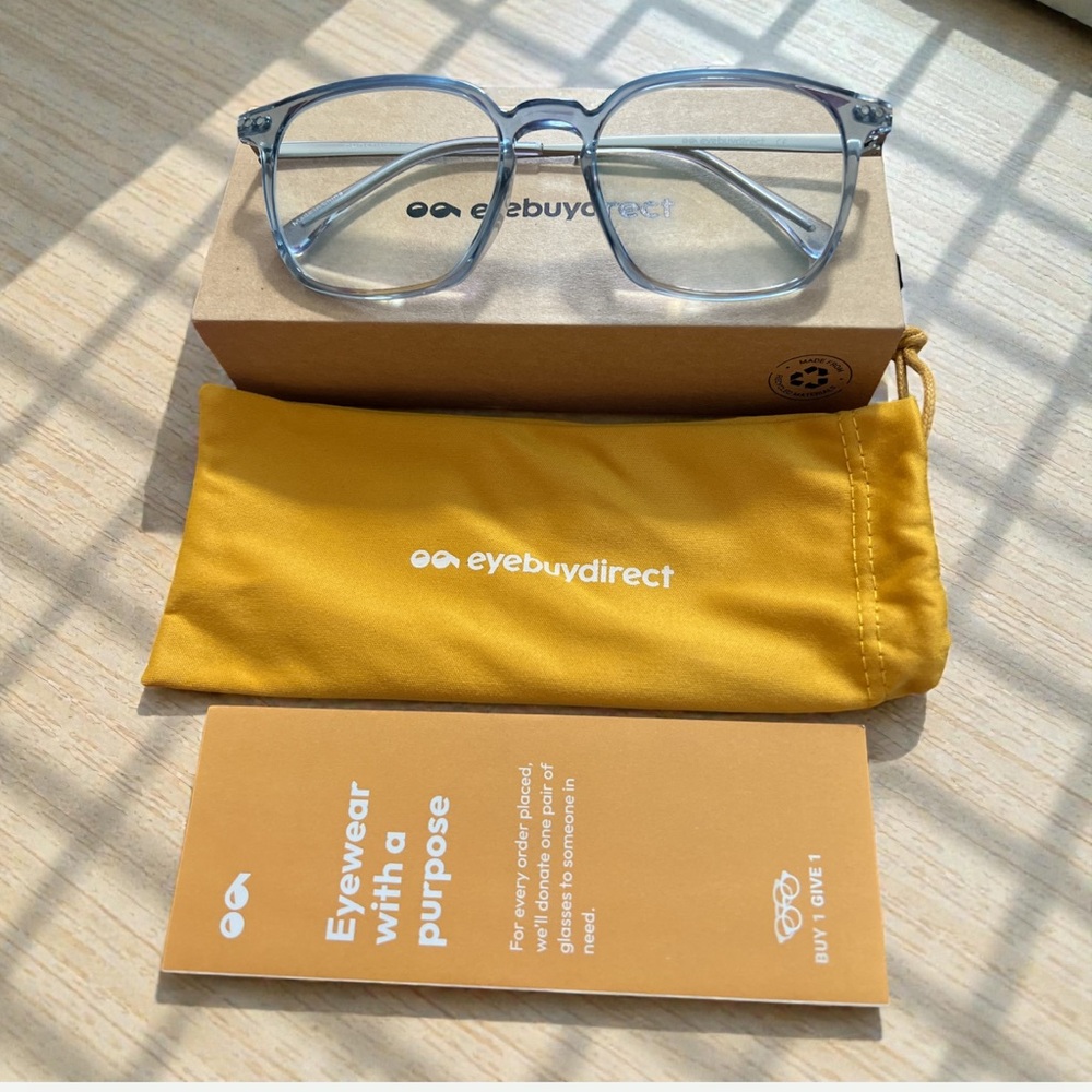 EyeBuyDirect ghostwriter‎ Eyeglasses Clear Blue Gray 52-18-140 C5
